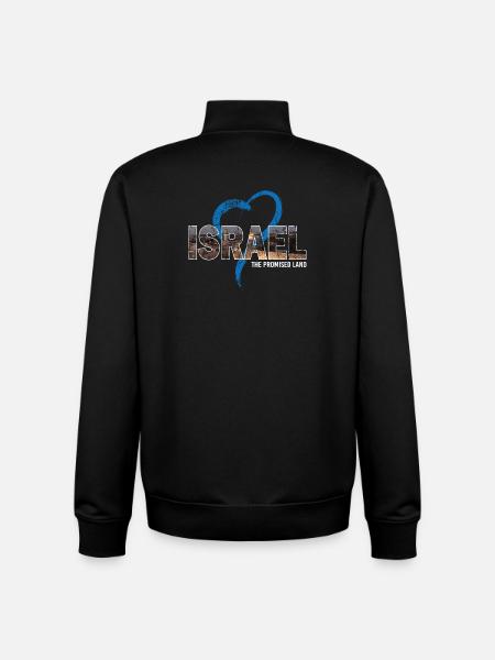 Israel mit Herz - Unisex Organic Zip Sweatshirt von Stanley/Stella - Schwarz