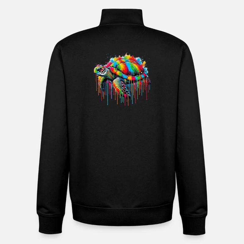 Turtle - Unisex Organic Zip Sweatshirt by Stanley/Stella - black