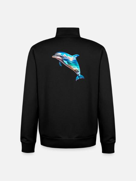 Dauphin - Sweat zippé unisexe en coton bio Stanley/Stella - noir