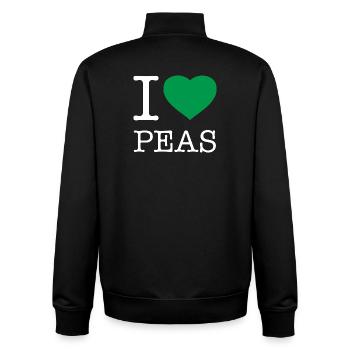 I LOVE PEAS Erbsen - Unisex Organic Zip Sweatshirt von Stanley/Stella - Schwarz - Hinten - AI Model Male 185 light (185cm)