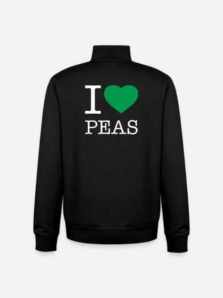 I LOVE PEAS Erbsen - Unisex Organic Zip Sweatshirt by Stanley/Stella - black
