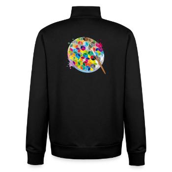 Kreative Künstlerpalette mit geometrischen Farben - Unisex Organic Zip Sweatshirt von Stanley/Stella - Schwarz - Hinten - AI Model Male 185 light (185cm)