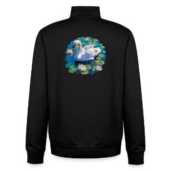 Swans Swan - Unisex Organic Zip Sweatshirt by Stanley/Stella - black - Back - AI Model Male 185 light (185cm)