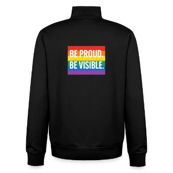Rainbow Pride Statement Design - Unisex Organic Zip Sweatshirt by Stanley/Stella - black - Back - AI Model Male 185 light (185cm)