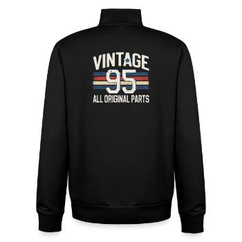 Retro Vintage 1995 Birthday Bday - Unisex Organic Zip Sweatshirt by Stanley/Stella - black - Back - AI Model Male 185 light (185cm)