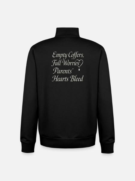 Empty coffers, full of worries - Unisex Organic Zip Sweatshirt by Stanley/Stella - black