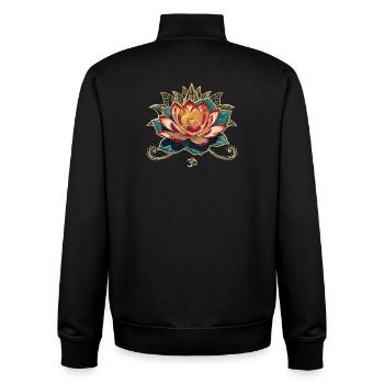 Lotus - Unisex Organic Zip Sweatshirt by Stanley/Stella - black - Back - AI Model Male 185 light (185cm)
