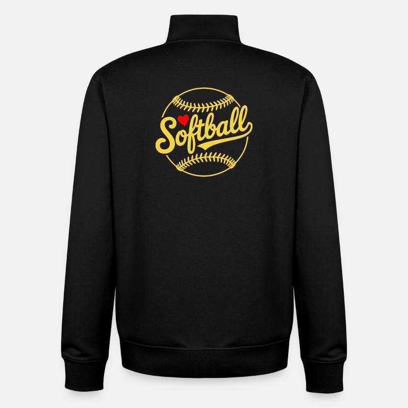 Conception de softball - Sweat zippé unisexe en coton bio Stanley/Stella - noir