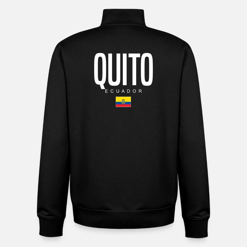 Quito, Équateur Équatoriens - Sweat zippé unisexe en coton bio Stanley/Stella - noir