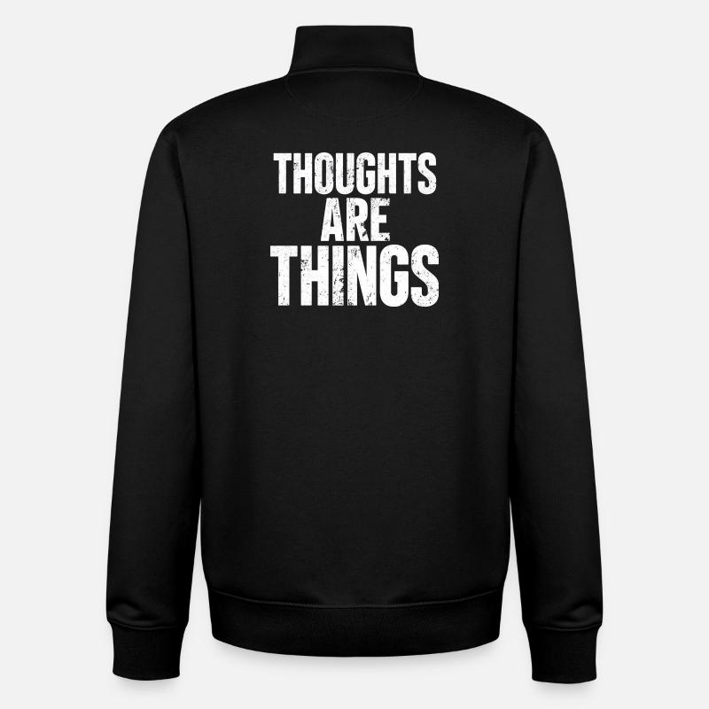 Pensées qui deviennent choses - Sweat zippé unisexe en coton bio Stanley/Stella - noir