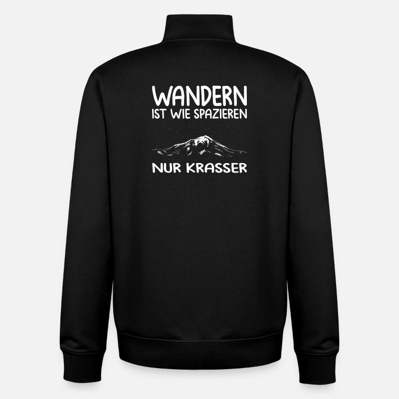 Wandern Sprüche Wanderer Wanderoutfits - Unisex Organic Zip Sweatshirt von Stanley/Stella - Schwarz