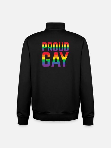 Proud Gay Rainbow Lettering - Unisex Organic Zip Sweatshirt by Stanley/Stella - black