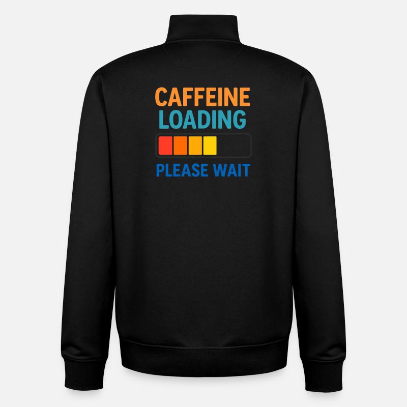 Coffee Loading Bar Waiting Time - Unisex Organic Zip Sweatshirt by Stanley/Stella - black