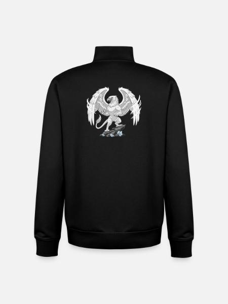Mythical Gryphon on Crystal Rock - Unisex Organic Zip Sweatshirt by Stanley/Stella - black
