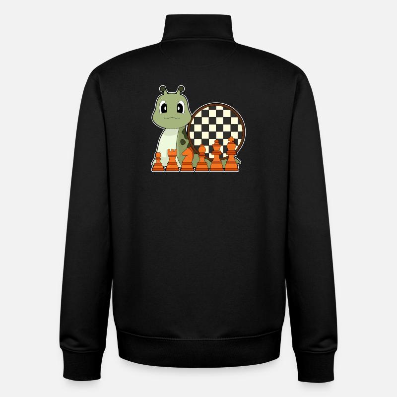 Snail Chessboard Chess Board Game - Unisex Organic Zip Sweatshirt by Stanley/Stella - black