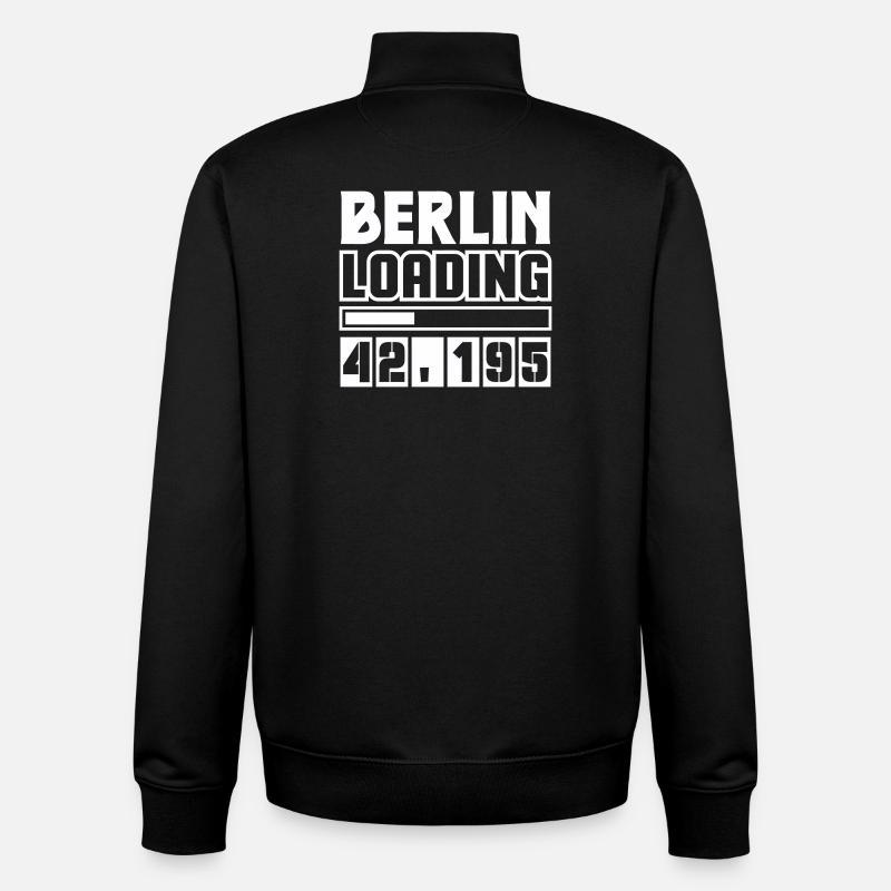 Berlin Loading 42,195 - Unisex Organic Zip Sweatshirt by Stanley/Stella - black
