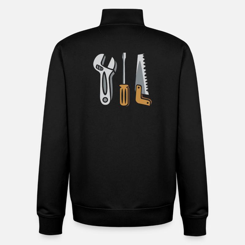 Werkzeug Set – Heimwerker Design - Unisex Organic Zip Sweatshirt von Stanley/Stella - Schwarz