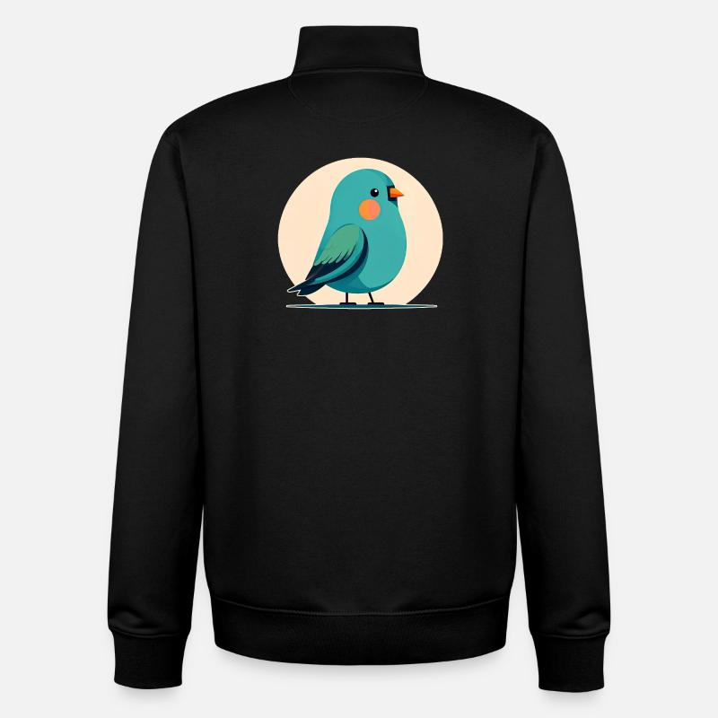 Kleiner grün-blauer Vogel - Unisex Organic Zip Sweatshirt von Stanley/Stella - Schwarz