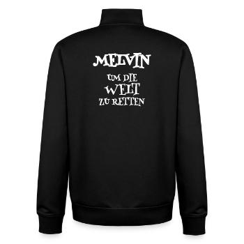 Retter Melvin - Unisex Organic Zip Sweatshirt von Stanley/Stella - Schwarz - Hinten - AI Model Male 185 light (185cm)