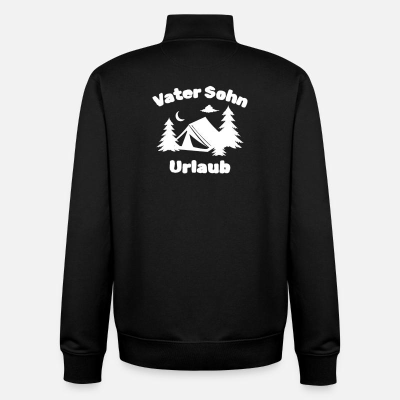 Vater Sohn Urlaub Camping - Unisex Organic Zip Sweatshirt von Stanley/Stella - Schwarz