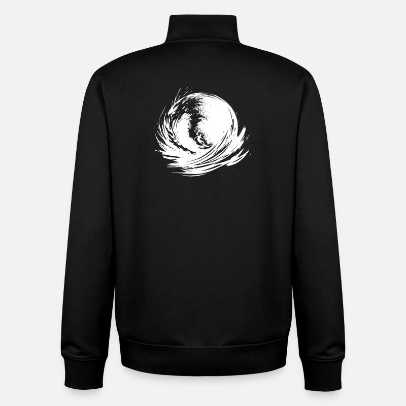Surfeur énergique Art Surfer - Sweat zippé unisexe en coton bio Stanley/Stella - noir