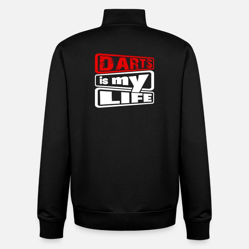 Dart, Darts c’est ma vie 2 - Sweat zippé unisexe en coton bio Stanley/Stella - noir