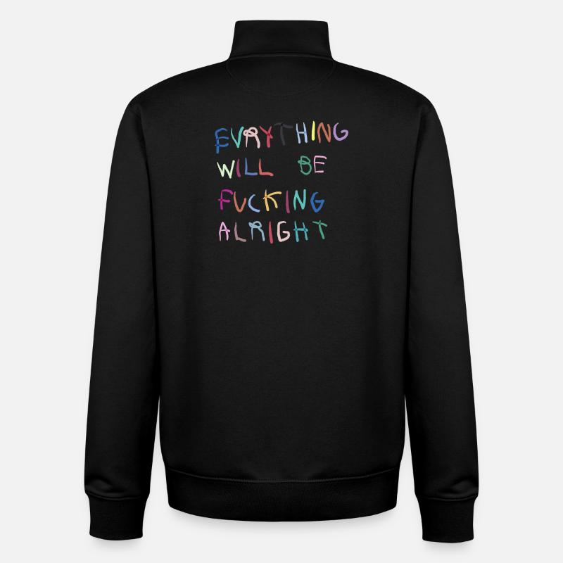 Everything will be alright bunt  - Unisex Organic Zip Sweatshirt von Stanley/Stella - Schwarz