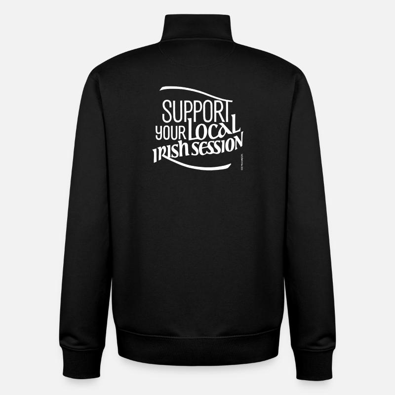 supportyourlocalirishsession2_BLANC - Unisex Organic Zip Sweatshirt von Stanley/Stella - Schwarz