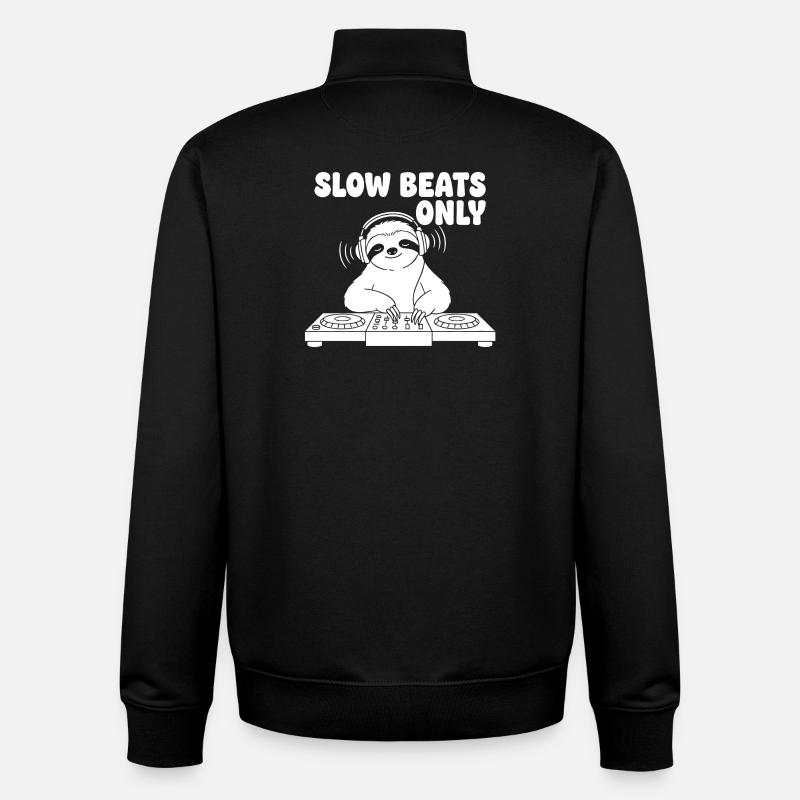 Slow Beats Sloth DJ - Unisex Organic Zip Sweatshirt von Stanley/Stella - Schwarz