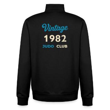Vintage 1982 Judo Club Retro Birth Year Gift - Unisex Organic Zip Sweatshirt by Stanley/Stella - black - Back - AI Model Male 185 light (185cm)