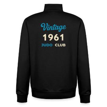 Cadeau vintage 1961 Retro Judo Club Année de naissance - Sweat zippé unisexe en coton bio Stanley/Stella - noir - Dos - AI Model Male 185 light (185cm)