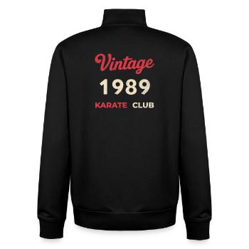 Millésime 1989 – Année de naissance rétro du Karate Club - Sweat zippé unisexe en coton bio Stanley/Stella - noir - Dos - AI Model Male 185 light (185cm)
