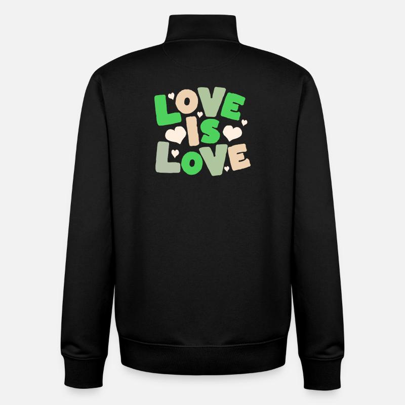 L’amour, c’est un cœur d’amour design - Sweat zippé unisexe en coton bio Stanley/Stella - noir