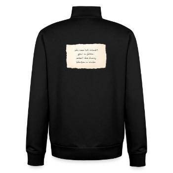 Was man sich erlaubt, ganz zu fühlen, verliert den - Unisex Organic Zip Sweatshirt von Stanley/Stella - Schwarz - Hinten - AI Model Male 185 light (185cm)