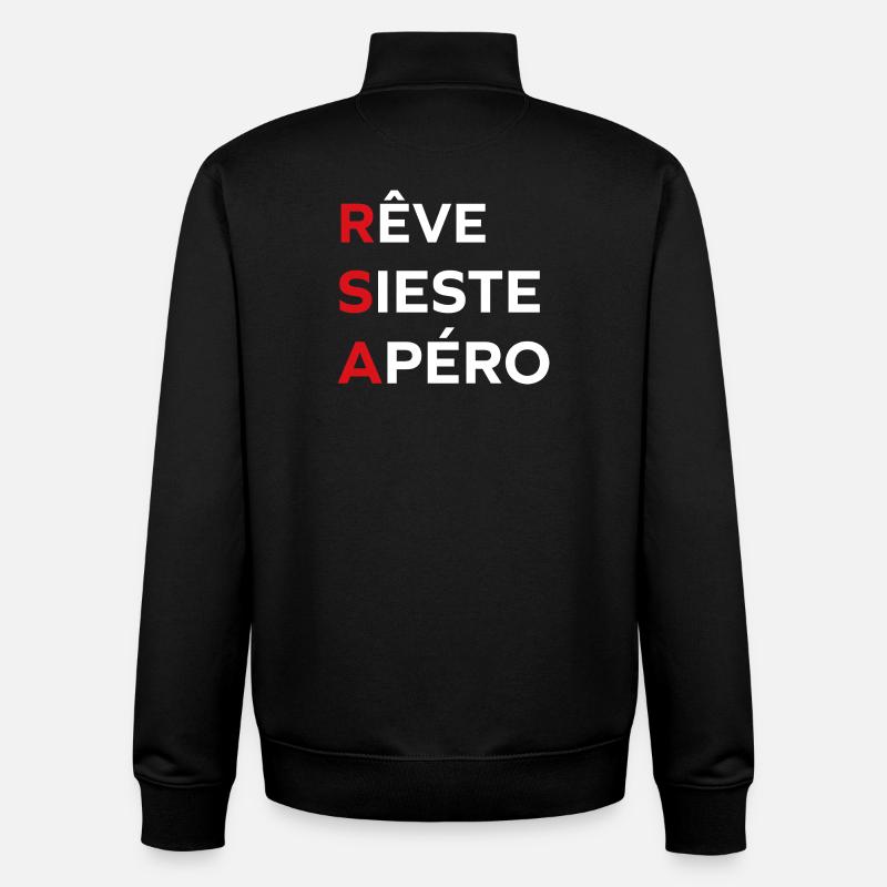 Träume Nickerchen Aperitif rsa - Unisex Organic Zip Sweatshirt von Stanley/Stella - Schwarz