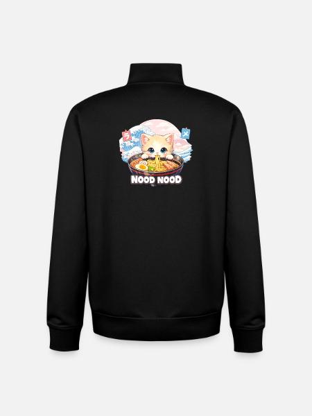 Ramen Cat Kanagawa Pastel - Unisex Organic Zip Sweatshirt by Stanley/Stella - black