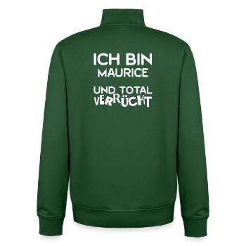 Maurice as a given name - Unisex Organic Zip Sweatshirt by Stanley/Stella - bottle green - Back - AI Model Male 185 dark (185cm)