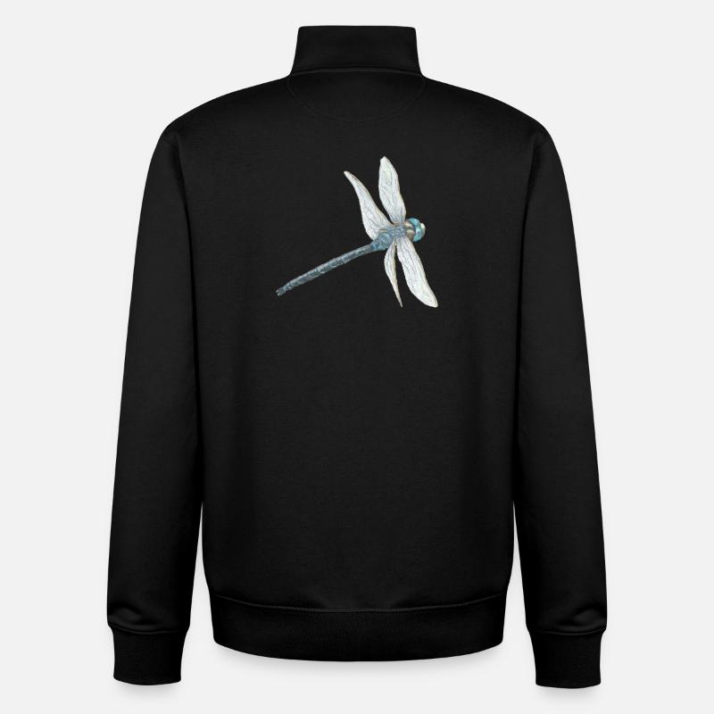 Blaugrüne Libelle Illustration - Unisex Organic Zip Sweatshirt von Stanley/Stella - Schwarz