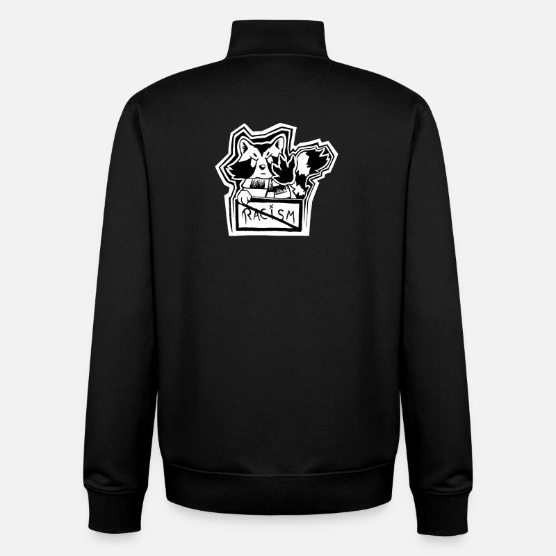 Trashpanda against Racism - Unisex Organic Zip Sweatshirt von Stanley/Stella - Schwarz