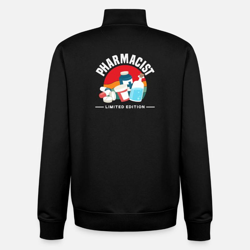 Pharmacist Retro Pharmacy Technician - Unisex Organic Zip Sweatshirt by Stanley/Stella - black