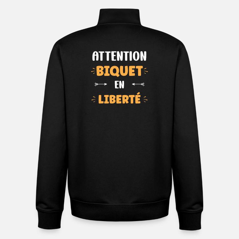 Attention Biquet en Liberté - Unisex Organic Zip Sweatshirt von Stanley/Stella - Schwarz