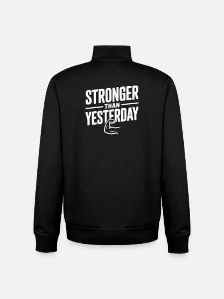 Stronger than Yesterday - Unisex Organic Zip Sweatshirt by Stanley/Stella - black