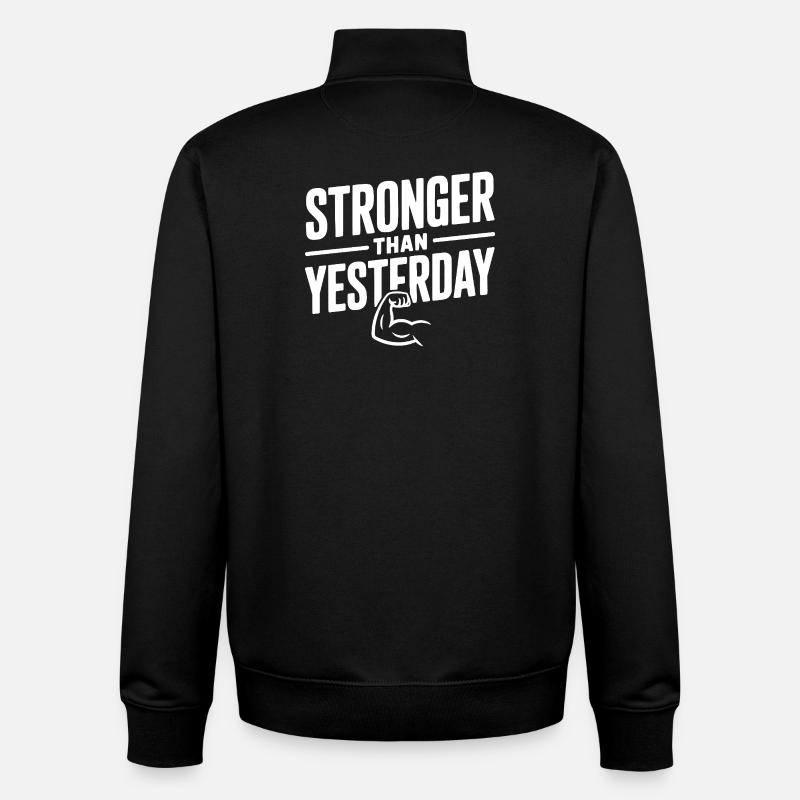 Stärker als gestern - Unisex Organic Zip Sweatshirt von Stanley/Stella - Schwarz