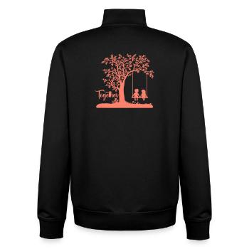 Vivre ensemble amour - Sweat zippé unisexe en coton bio Stanley/Stella - noir - Dos - AI Model Male 185 light (185cm)