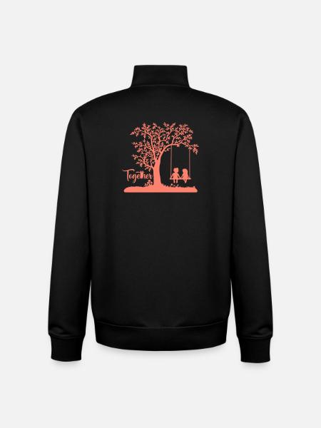 Vivre ensemble amour - Sweat zippé unisexe en coton bio Stanley/Stella - noir