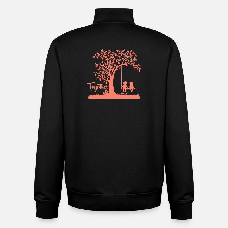 Vivre ensemble amour - Sweat zippé unisexe en coton bio Stanley/Stella - noir