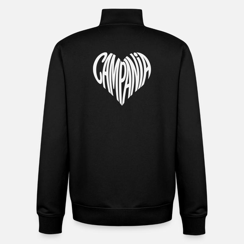 Campania Heart Typography - Unisex Organic Zip Sweatshirt by Stanley/Stella - black
