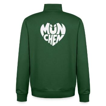 Munich Heart Logo Typography - Unisex Organic Zip Sweatshirt by Stanley/Stella - bottle green - Back - AI Model Male 185 dark (185cm)
