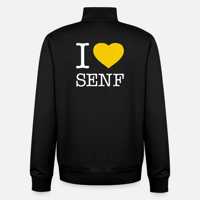 J’adore la moutarde - Sweat zippé unisexe en coton bio Stanley/Stella - noir