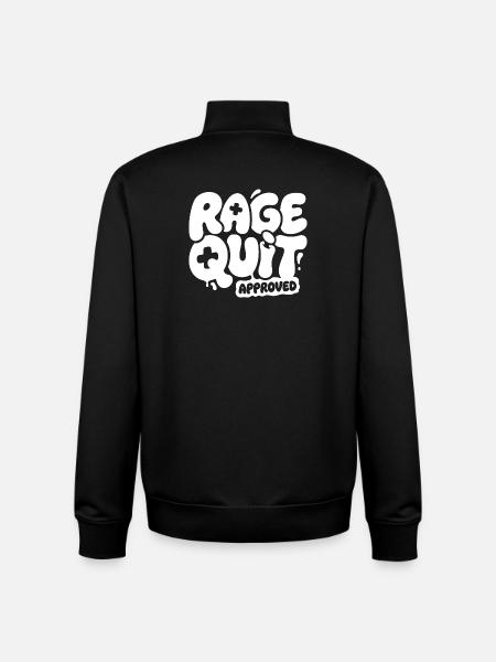 Rage Quit Approved Gaming Design - Unisex Organic Zip Sweatshirt by Stanley/Stella - black